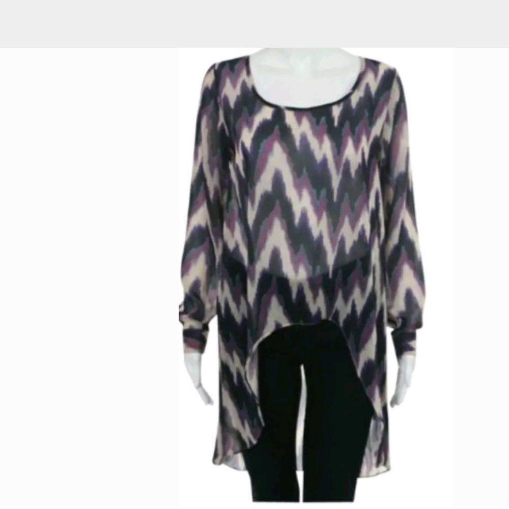 Millau Hi Lo Boho Chic Sheer Tunic Sz. S